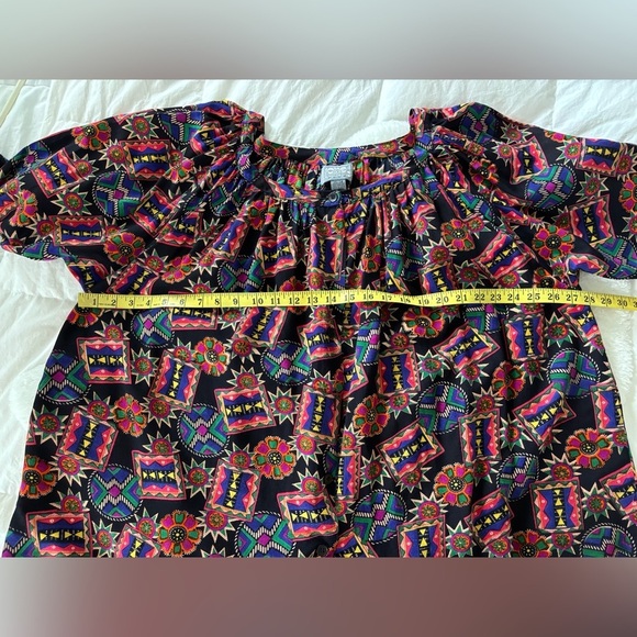 Sorrel vintage blouse with geometric colorful print size 22 - Picture 8 of 11